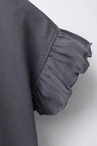 PLAIN RUFFLE T-SHIRT