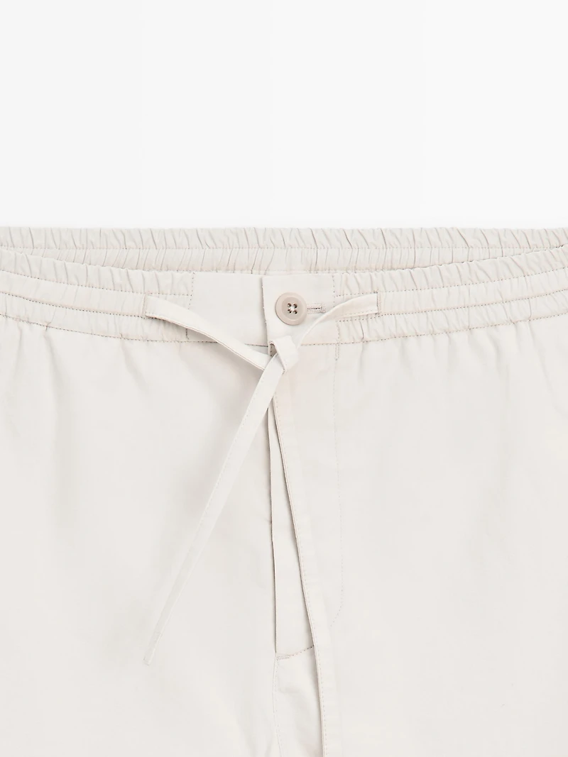 100% cotton jogger fit Bermuda shorts