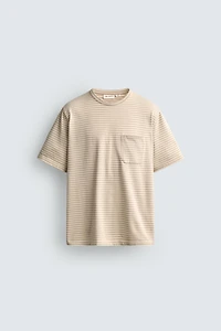 STRIPED JACQUARD POCKET T-SHIRT