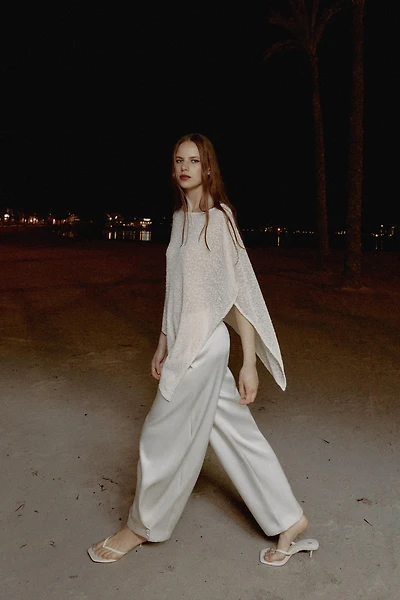 METALLIC THREAD ASYMMETRIC CAPE