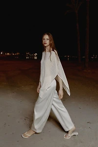 METALLIC THREAD ASYMMETRIC CAPE