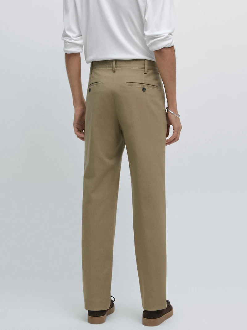 Slim fit textured trousers