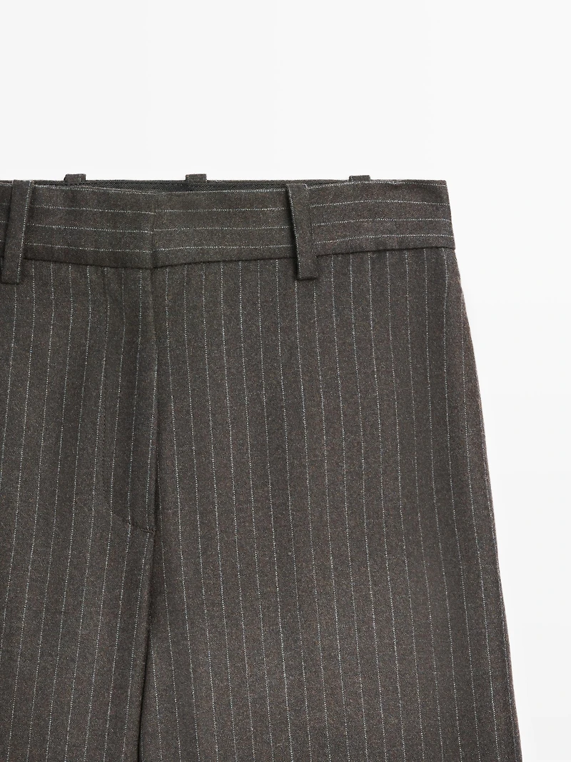 Wool pinstripe trousers