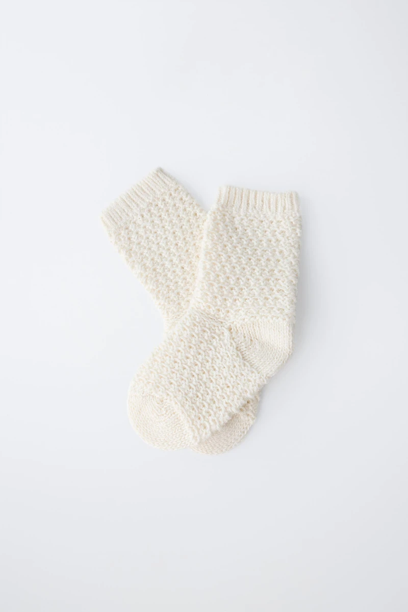 CHAUSSETTES TEXTURÉES EN COTON ET SOIE