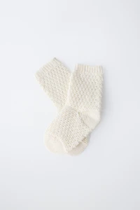 CHAUSSETTES TEXTURÉES EN COTON ET SOIE