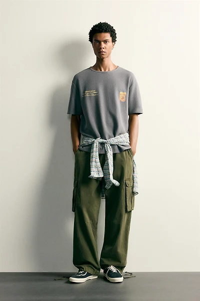 WASHED PRINTED KNIT T-SHIRT