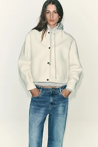 SOFT BOMBER JACKET WITH GOLDEN BUTTONS