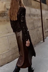 CROCHET LONG SLEEVE TOP
