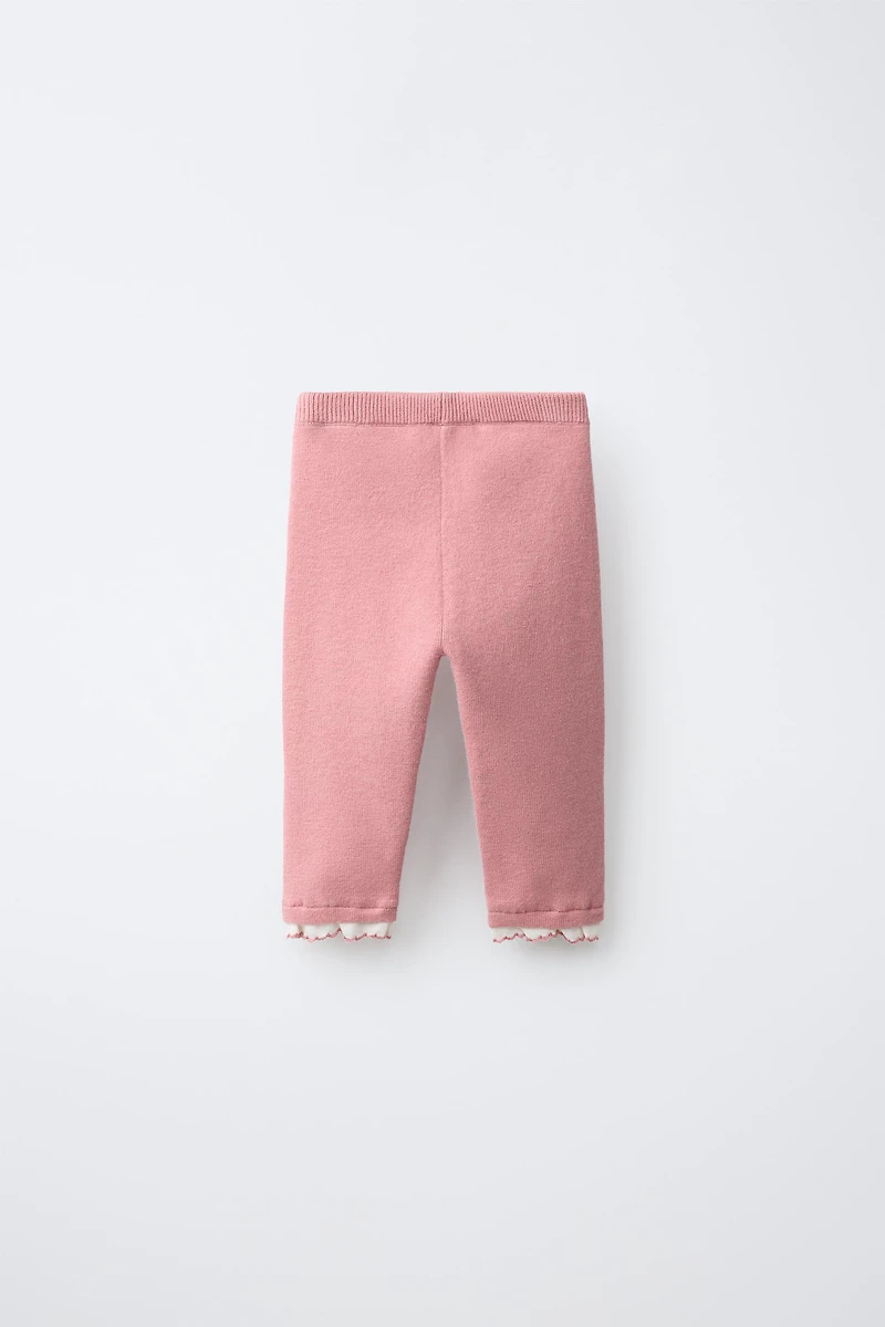 RUFFLED KNIT LEGGINGS