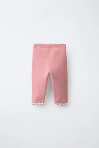 RUFFLED KNIT LEGGINGS