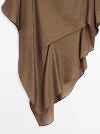 Asymmetric cape-style flowing blouse