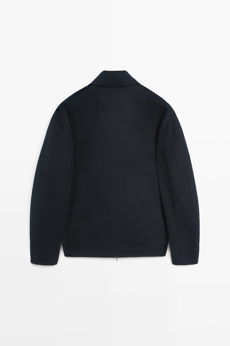 Blouson zippé en laine mélangée
