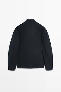Blouson zippé en laine mélangée