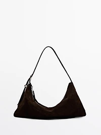 Medium-sized split suede bag