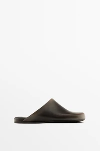 Leather mule clogs