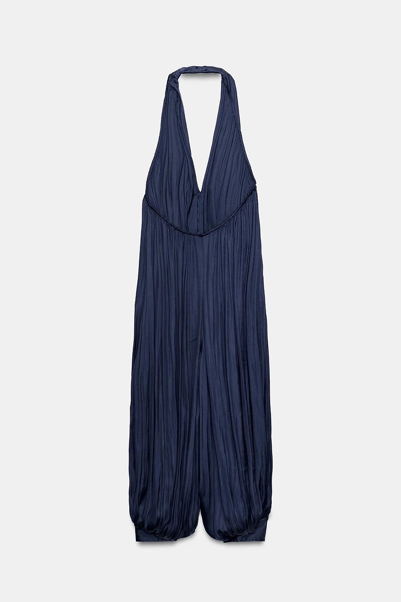 ZW COLLECTION SATIN EFFECT HALTER JUMPSUIT