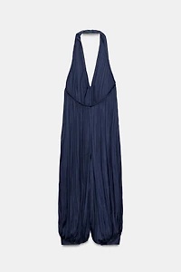 ZW COLLECTION SATIN EFFECT HALTER JUMPSUIT