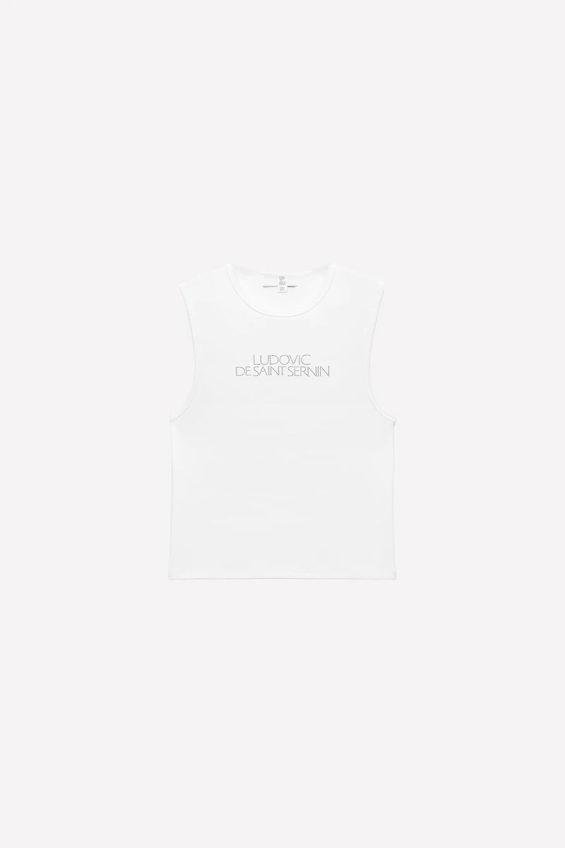 RHINESTONE LOGO TANK TOP LUDOVIC DE SAINT SERNIN x ZARA