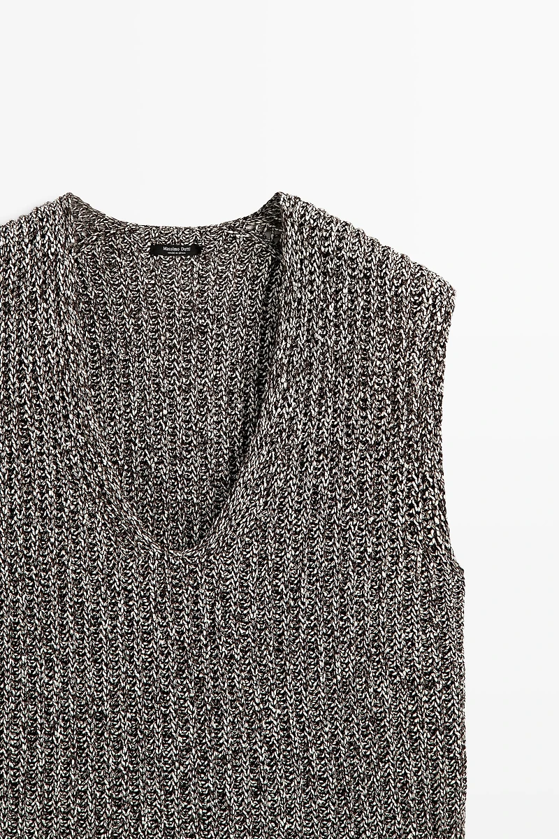 Cotton blend heathered knit top