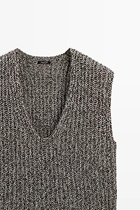 Cotton blend heathered knit top