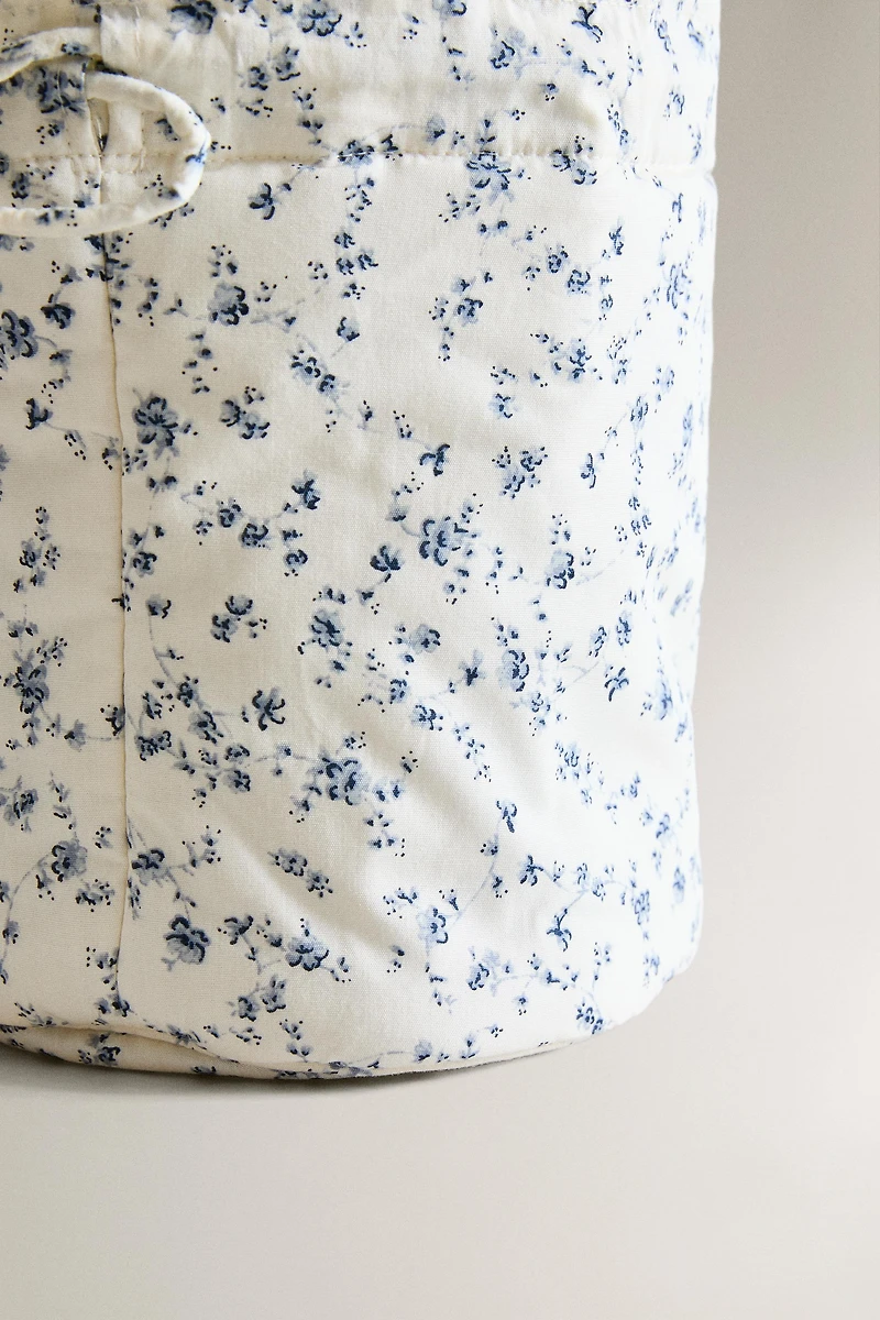 BABY BLUE FLORAL BUCKET BAG