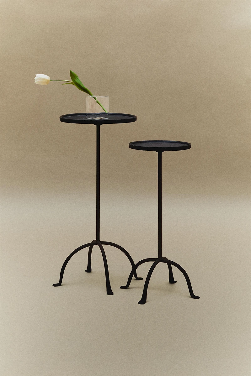 AGED METAL SIDE TABLE