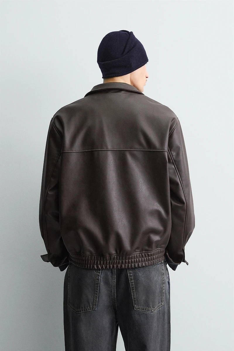 BLOUSON BOMBER MATIÈRE SYNTHÉTIQUE