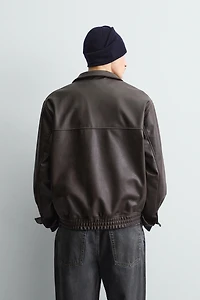 BLOUSON BOMBER MATIÈRE SYNTHÉTIQUE