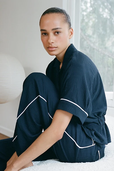 Contrast Piped Trousers