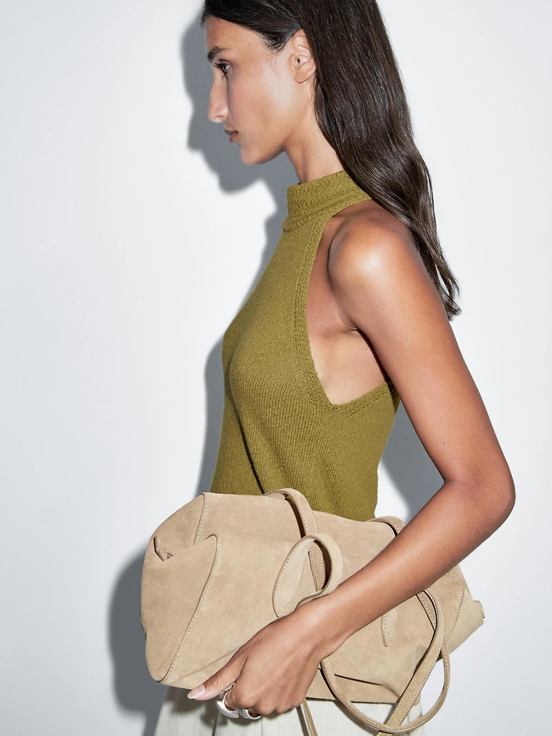 Textured knit halterneck top