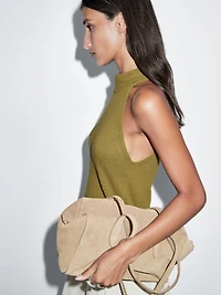 Textured knit halterneck top