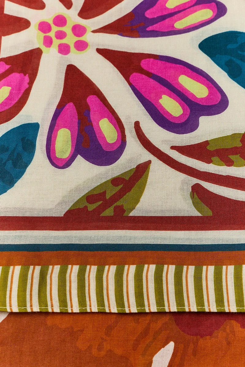 100% COTTON TROPICAL PRINT SCARF