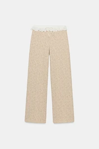 TEXTURED RUFFLE PANTS