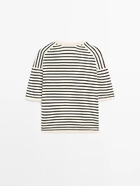 Striped V-neck sweater