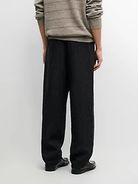 Pantalon chiné total look lin