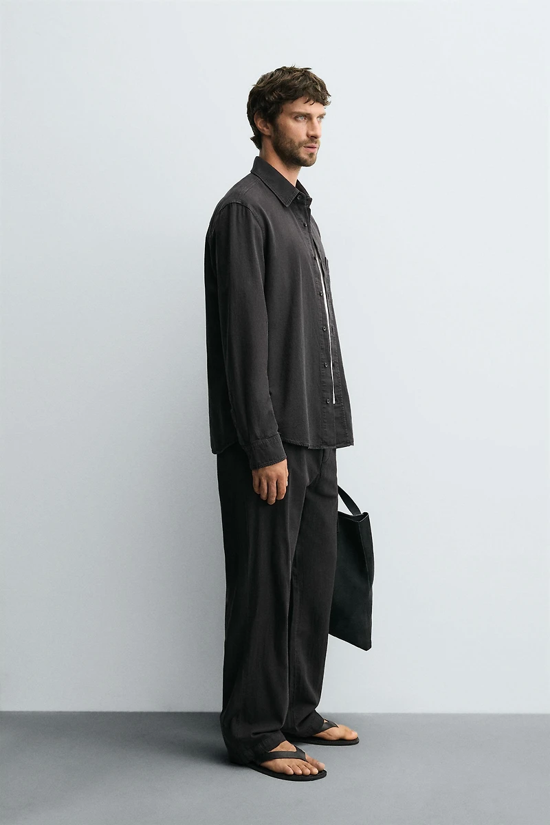 WASHED COTTON LINEN SHIRT