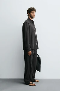 WASHED COTTON LINEN SHIRT