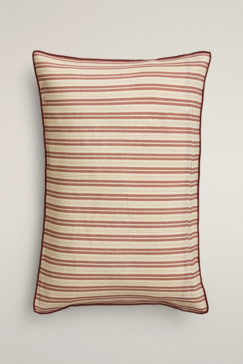 HOUSSE DE COUSSIN FLEURS ET RAYURES