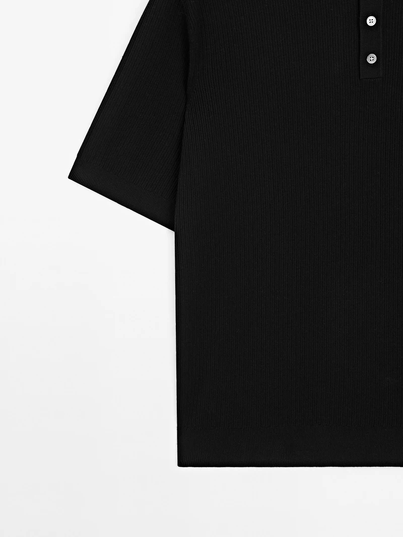Polo en maille 100 % coton à bord-côte