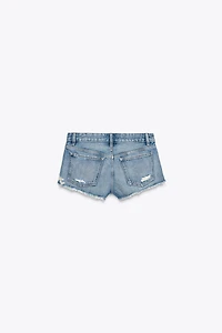 SHORT EN JEAN TRF DÉCHIRÉ TAILLE MI-HAUTE