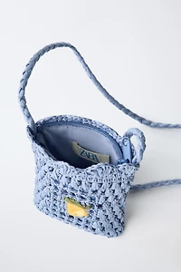 RAFFIA EFFECT FRUIT CROSSBODY BAG