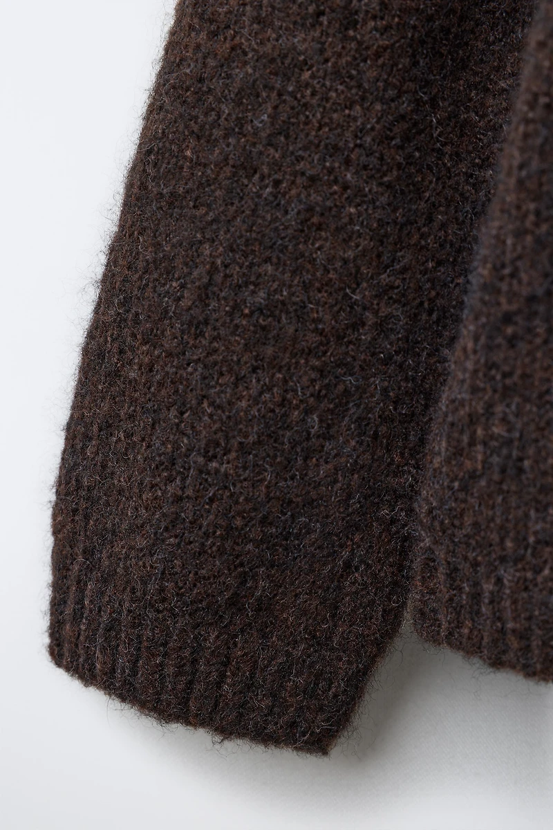 GILET PULL 2 EN 1 MAILLE DENTELLE AVEC LAINE