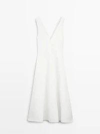 Flowing linen blend midi dress
