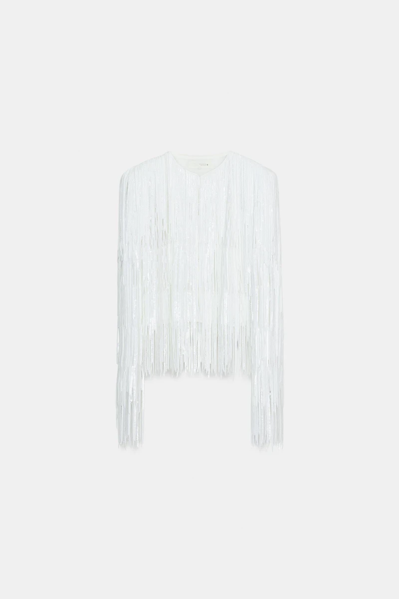 ZW COLLECTION SEQUIN FRINGE JACKET