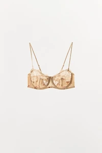 FLORAL PRINT LACE UNDERWIRE BRA