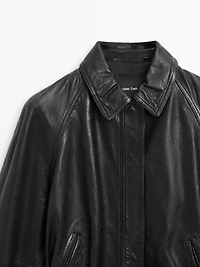 Nappa leather jacket with belt