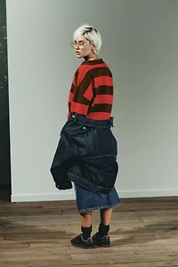 PULL POLO EN MAILLE À RAYURES