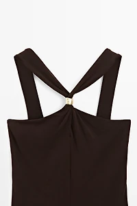 Halter top with jewel straps