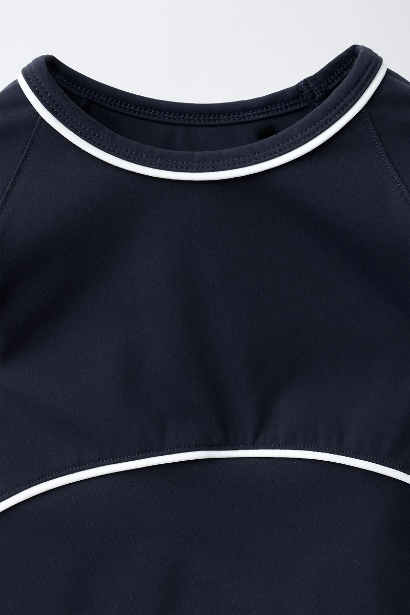 SPORTY CONTRAST PIPING T-SHIRT