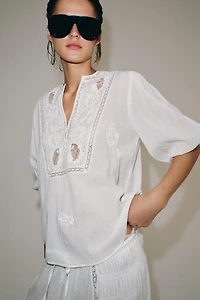 EMBROIDERED LACE SHIRT ZW COLLECTION